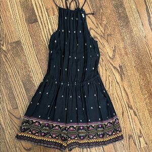 Black High Neck Coachella Romper